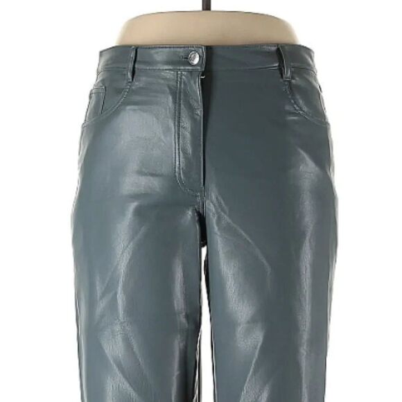 Wilfred Aritzia Faux Leather Pants 12 Green Melina - Picture 2 of 7